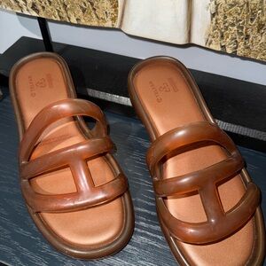 Telfar Translucent Brown Sandals